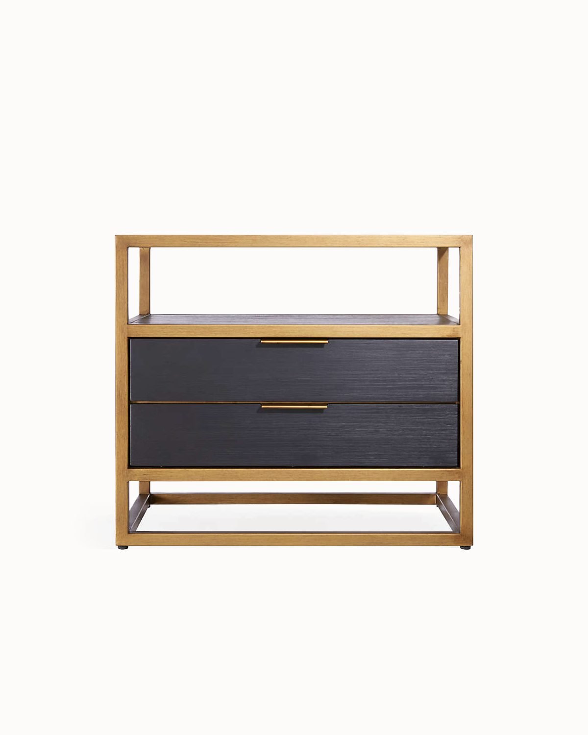 Black 2-Drawer Nightstand